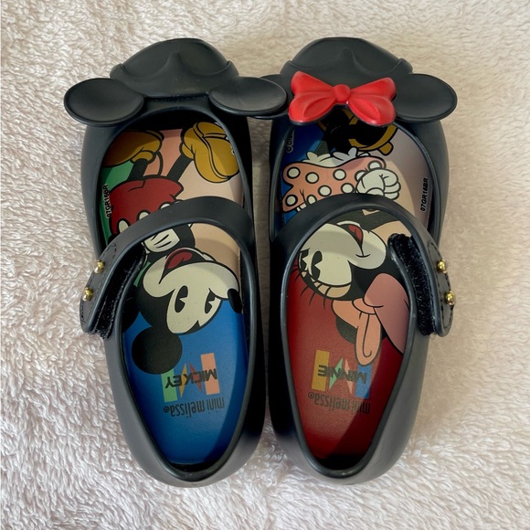 Mini Melissa Ultragirl Disney Mickey and Minnie Mouse Shoes Black size 9 - Picture 5 of 11